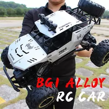 Новый 1:12/1:16 4WD Радиоуправляемый автомобиль со светодиодными фонарями Monster Truck 2,4G Радиоуправляемый автомобиль с дистанционным управлением Багги Внедорожные грузовики с управлением для мальчиков Игрушки для детей 28cm серебряный