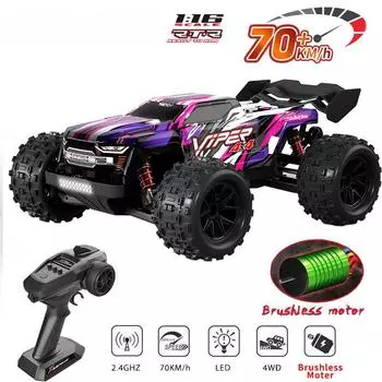 Новый 1:16 4WD RC Car 50-70KM/H Радиоуправляемые Машины Электрические Высокоскоростные Бесщеточные 2.4G Дистанционное Управление Drift Monster Truck Игрушки Подарок красный