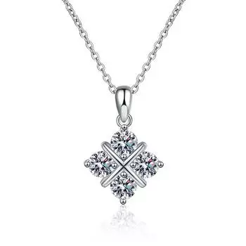 Новый 1,2-каратный настоящий кулон с муассанитом, ожерелье S925, чистое серебро, синтетический бриллиант, блестящий драгоценный камень, ювелирные изделия, оптовая продажа 1.2ct
