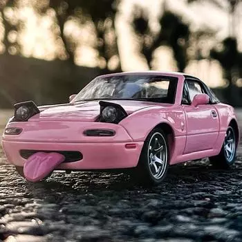 Новый 1:32 Mazda MX5 MX-5 Суперкар Металлический сплав Литые игрушки Модель автомобиля Коллекционные предметы Подарок на день рождения Звук и свет Детские игрушки Хобби белый