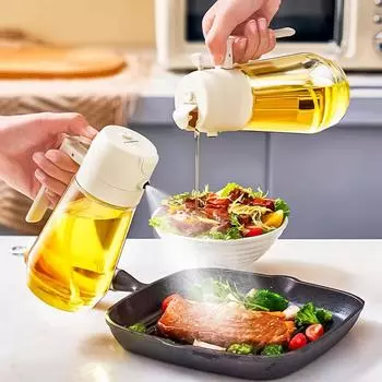 Новый 470 мл распылитель масла 2-в-1 пластиковый бытовой кухонный флакон для масла распыление тумана наполнение распылитель масла для готовки двойного назначения жёлтый