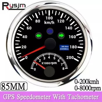 Новый 85 мм цифровой автомобильный грузовик лодка GPS спидометр 0-200 км/ч 0-120 км/ч тахометр 8000 об/мин для автомобиля лодка ATV BS 0-120kmh