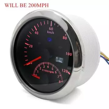 Новый 85-мм цифровой спидометр GPS для автомобиля, грузовика, лодки, 0-200 миль/ч, измеритель скорости, тахометр 8000 об/мин для автомобиля, лодки, квадроцикла 9-32 В