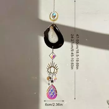 Новый акриловый ловец солнца Радуга DIY ловец солнечных лучей настенный декор окна чёрный
