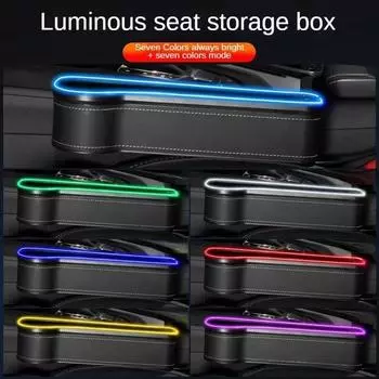 Новый автомобильный ящик для хранения щелей с 2 USB-зарядными устройствами, красочный светодиодный карманный органайзер для сидений, держатель для бутылок и чашек для карточек, телефонов