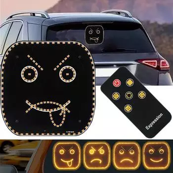 Новый автомобильный свет с выражением улыбки с режимами дистанционного управления, ярость, автомобильное освещение, свет, дорожный свет, предупреждающий о лице, светодиод 4 жеста N Y3i4