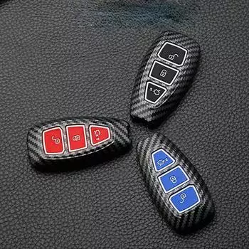 Новый чехол для автомобильного ключа из углеродного волокна ABS для Ford Fiesta Focus 3 4 Mondeo Ecosport Kuga Focus ST, дистанционный ключ для автомобиля красный