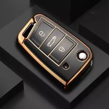 Новый чехол для ключей из ТПУ для VW Volkswagen Golf 7 MK7 Tiguan MK2 для Seat Ateca Leon FR Ibiza Skoda Octavia Kodiaq чёрный
