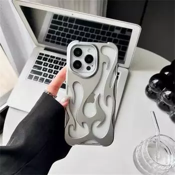 Новый чехол для телефона с 3D-принтом «Пламя» для iPhone 15 13 12 11 14 ProMax 15 Plus, модный тонкий ударопрочный защитный мягкий чехол iPhone 15 Pro Max чёрный