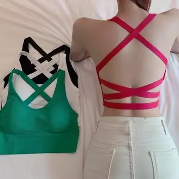 Новый Cross Broadband Beautiful Back Halter Vest Нижнее белье Повседневный Можно носить вне сборки на поддержке, чтобы предотвратить воздействие на грудь One size