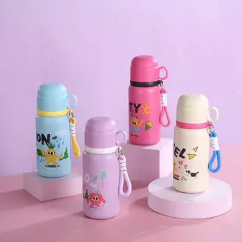 Новый детский термос из нержавеющей стали MOE Fun, чашка для воды, чашка с двумя крышками, нишевый дизайн 550ml