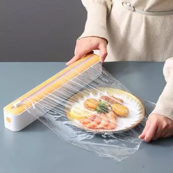 Новый диспенсер для пластиковой пленки, диспенсер для пищевой пленки, резак, диспенсер для сарановой пленки, инжектор для алюминиевой фольги и пергаментной бумаги, кухонные принадлежности темно-синий