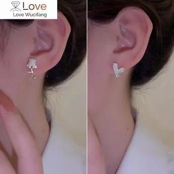 Новый дизайн белые тюльпаны цветок ракушка сердцевидные асимметричные серьги женские вечерние модные украшения роскошные аксессуары подарок
