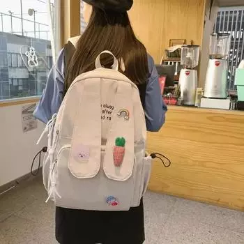 Новый длинный рюкзак с ушками кролика, сумка для девочки, женщины, мультфильм, рюкзак с ушками кролика, женский, подростковый, школьный рюкзак для колледжа