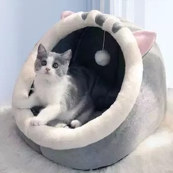 Новый дом для собак, кошек, полузакрытый дом для домашних животных, универсальная форма, четыре сезона, милые, большие, маленькие, средние и маленькие кошки, необходимые принадлежности S (30 * 30 * 28)
