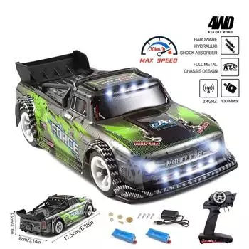 Новый гоночный мини радиоуправляемый автомобиль 1:28 4WD Drive Off-Road 2,4G 30 км/ч Высокоскоростной дрифт с дистанционным управлением RC Автомобили Дрифт Игрушки для мальчиков Подарок 1 battery зелёный