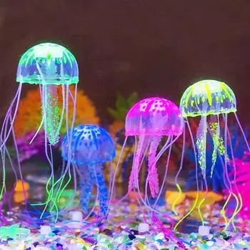 Новый искусственный плавательный светящийся флуоресцентный медуза, украшение для аквариума, аквариум, подводное растение, морской водный пейзаж, орнамент