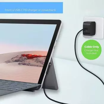 Новый кабель питания USB USB-C 1,5 м 15 В/3 А для Microsoft Surface Pro 6/5/4/3