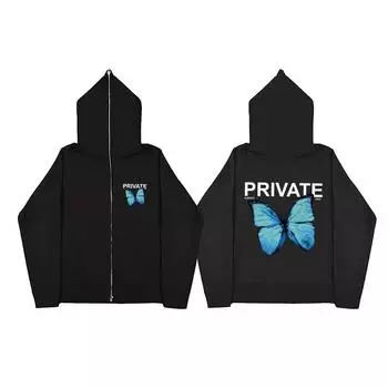 Новый кардиган с принтом «Butterfly PRIMATE» на молнии с капюшоном и молнией, мужская и женская верхняя одежда в наличии S