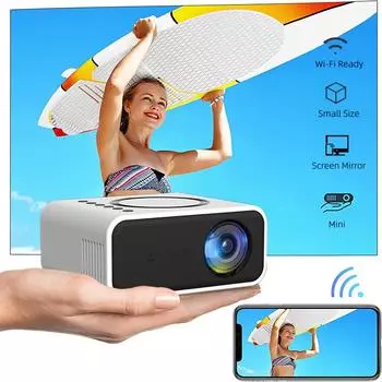 Новый карманный смарт-мини-светодиодный проектор YT300, поддержка Miracast Airplay, зеркальное отображение телефона, мобильный проектор, проектор белый