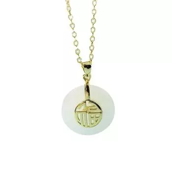 Новый китайский бренд Fu Ping An Kuang Fu ожерелье с иероглифом для женщин Niche Light Luxury Collarbone Chain Retro High-end