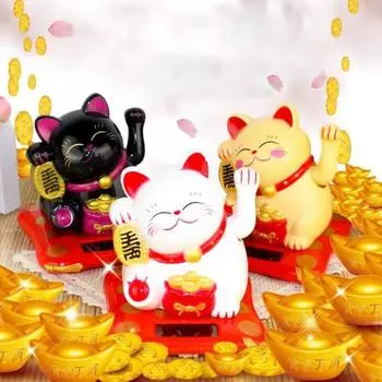 Новый китайский счастливый богатый машущий кот, золотой машущий ручной кот, домашний декор, приветственная машущая кошка, скульптура, статуя, украшение для автомобиля