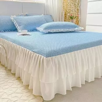 Новый класс А, крутой шелковый коврик Ice Bean, холодный коврик, однотонная складная юбка-кровать, моющаяся мягкая юбка-кровать с кондиционером 120x200cm 2pcs