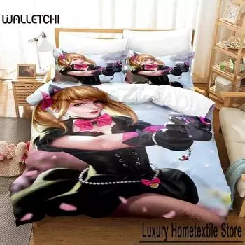 Новый комплект постельного белья Anime D.va Overwatch, пододеяльник, одеяло, комплект постельного белья, наволочка, размер King Queen Twin для мальчиков и девочек взрослых 70x133cm 2pcs