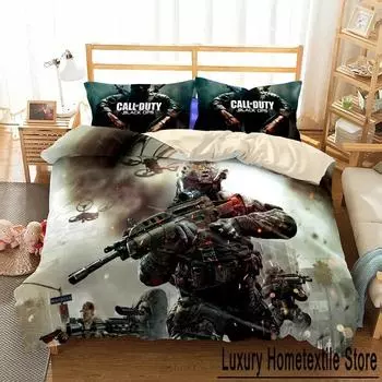 Новый комплект постельного белья Call-of-duty с 3D-принтом, односпальный, двуспальный, размера «king-size», игровой комплект постельного белья для стрельбы, для взрослых и детей, для спальни, пододеяльники 70x133cm 2pcs