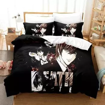 Новый комплект постельного белья Death Note Single Twin Full Queen King Size Bed Set Adult Kids Bedroom Duvet Cover Sets 3D Anime Bed Sheet Set 70x133cm 2pcs