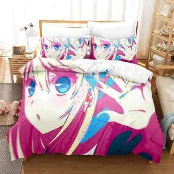 Новый комплект постельного белья с 3D-принтом Kawaii Anime Absolute Duo, односпальная кровать, двуспальная кровать размера Queen, двуспальная кровать, комплект постельного белья для взрослых и детей, комплект пододеяльников EU Twin 135x200cm
