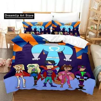 Новый комплект постельного белья с 3D-принтом в стиле аниме Total Drama, односпальная кровать размера «queen-size», комплект постельного белья для взрослых и детей, комплект постельного белья с героями мультфильмов EU Single 90x200cm