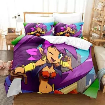 Новый комплект постельного белья Shantae Half-Genie Hero, односпальная кровать, двуспальная кровать размера «king-size», комплект постельного белья для взрослых и детей, набор пододеяльников с 3D-игрой в стиле аниме 70x133cm 2pcs