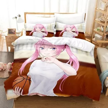 Новый комплект постельного белья Shikimori s Not Just a Cutie, комплект из трех предметов с рисунком из мультфильма и аниме, для взрослых и детей, для спальни, пододеяльники, наборы 3D Kawaii Girls EU Twin 135x200cm