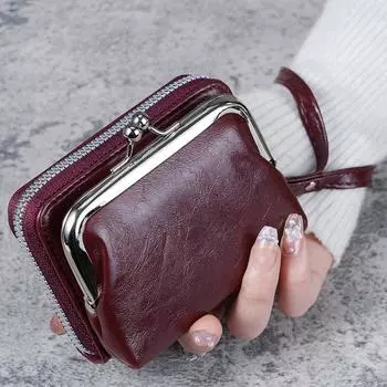 Новый кошелек женский модный ремешок на запястье короткий кошелек для монет большой емкости сумка с зажимом для монет сумка для карточек кошелек