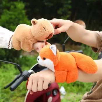 Новый милый браслет-браслет Capybara Animal Slap Wrap Wrap Capybara Panda Fox Plush Hand Ring Band Toys Gift to Birthday 20cm