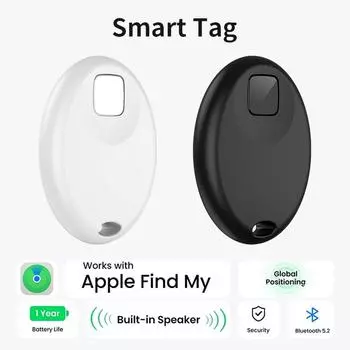 Новый мини-умный тег, защита от потери, трекер Bluetooth GPS, локатор, работающий с Apple Find My для рюкзака для багажа домашних животных белый