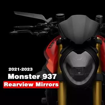 Новый мотоцикл для Ducati Monster 937 2021 2022 2023 MONSTER 937 SP с антибликовым покрытием, регулируемое зеркало заднего вида на 360° чёрный