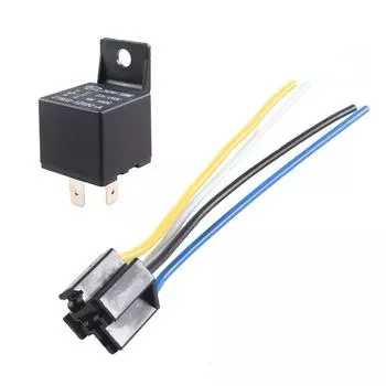 Новый набор из 5 штук Автомобильный грузовик Авто 12V 40A 40 А SPST Премиум реле и колодка 4 контакта 4P 4 провода