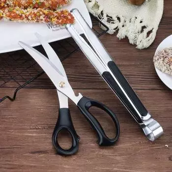 Новый набор ножниц для барбекю, зажим для куриных котлет, зажим для барбекю, зажим для еды, набор кухонных инструментов чёрный