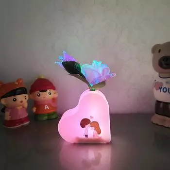 Новый настраиваемый светодиодный индукционный ночник Love Rose Flower для спальни, китайский подарок на День святого Валентина, креативный подарок