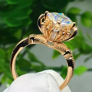 Новый новый дизайн обручальные кольца золотого цвета для женщин AAA с кубическим цирконием Роскошные модные украшения для помолвки и вечеринки 10