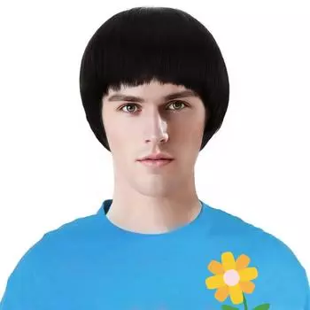 Новый парик мужской Qi челка короткие волосы головной убор европейский и американский механизм парик полная прическа светло-коричневого
