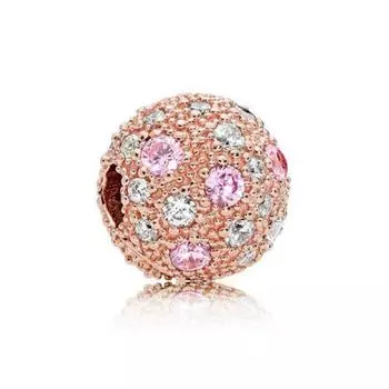 Новый Pave Daisy Розовое Сердце Корона Круглый Зажим Безопасности Diy Тонкие Бусины Подходит Оригинальные Подвески Серебряный Браслет 925 Ювелирные Изделия Женщин
