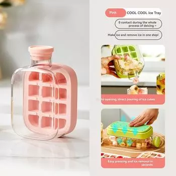 новый Поднос для льда с крышкой NO SPILL Поднос для льда для морозильника NO TOUCH Силиконовый поднос для льда для морозильника с трубочкой Форма для стяжки кабеля