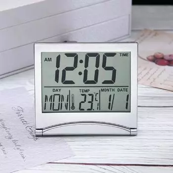 Новый Портативный Цифровой ЖК Дорожный Будильник Температура Дата Компактный Настольный Таймер