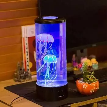 Новый привлекательный настольный USB-ночник с потрясающими и уникальными 7 цветами - идеальный аквариумный светильник Nocna для декора детской спальни MULTI