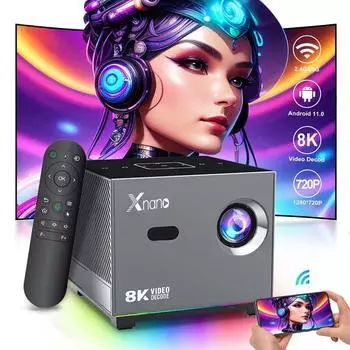 Новый проектор 4K 300 ANSI Android 11 домашний кинотеатр уличный портативный проектор Dual Wifi6 Allwinner H713 BT5.0 1080P 1280*720P EU Plug