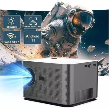 Новый проектор Hy350 Android 11 Real 4K 1920*1080P Wifi6 580ANSI Allwinner H713 32G Голосовое управление BT5.0 Проектор для домашнего кинотеатра EU Plug