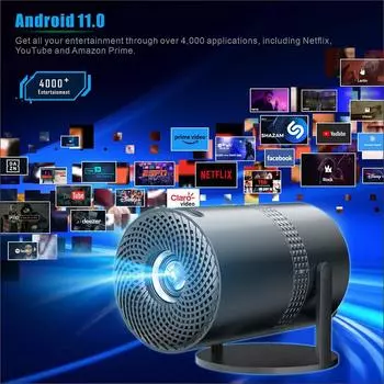 Проектор Magcubic HY300 4K Android 11 Dual Wifi6 260ANSI Allwinner H713 BT5.0 1080P 1280*720P Домашний кинотеатр Уличный проектор EU Plug